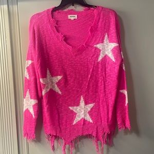 Hot pink star sweater